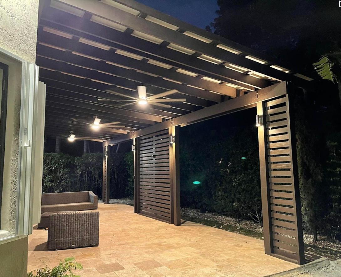 Architectural pergola with lighting